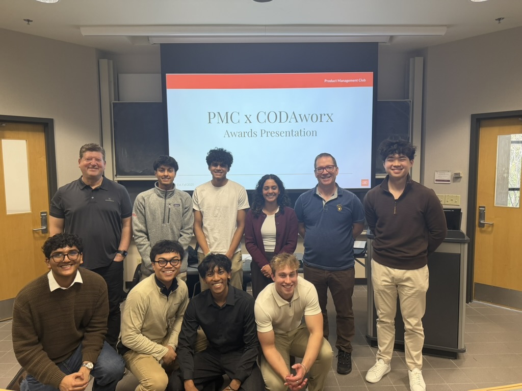 Exec board with the Spring 2026 case competition judges
